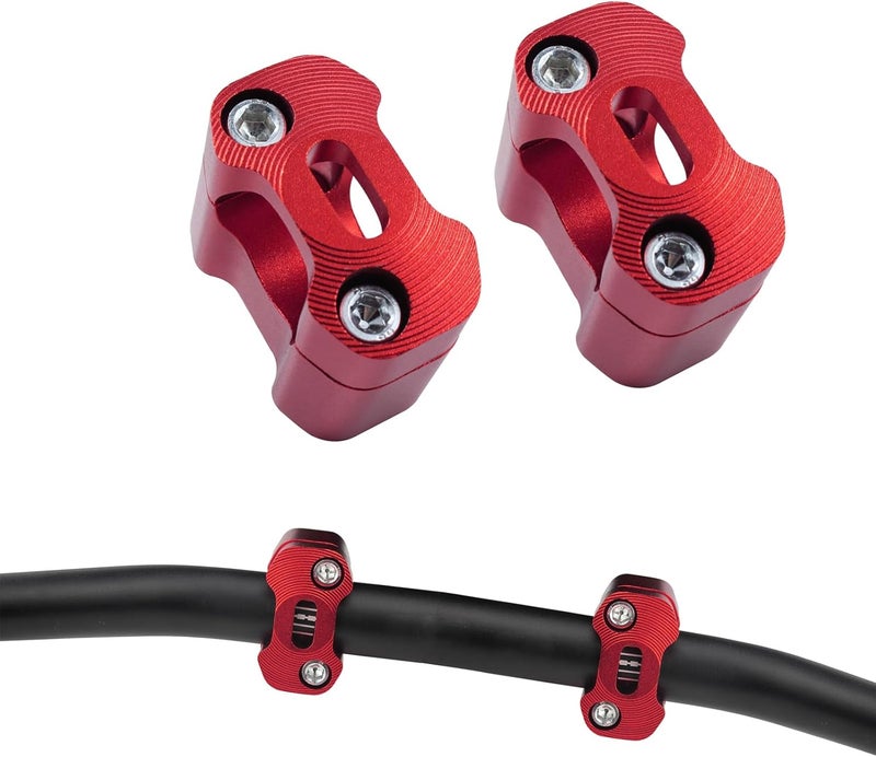 Adsspro Universal Motorcycle 1-1/8"(28mm) 7/8" (22mm) CNC Aluminum Handlebar Handle Risers Adjustable Fat Bar Mount Clamps For EXC KLX KXF YZF CRF XR SX SXF YZ Motorbike Dirt Pit Bike (Red) - Image 5